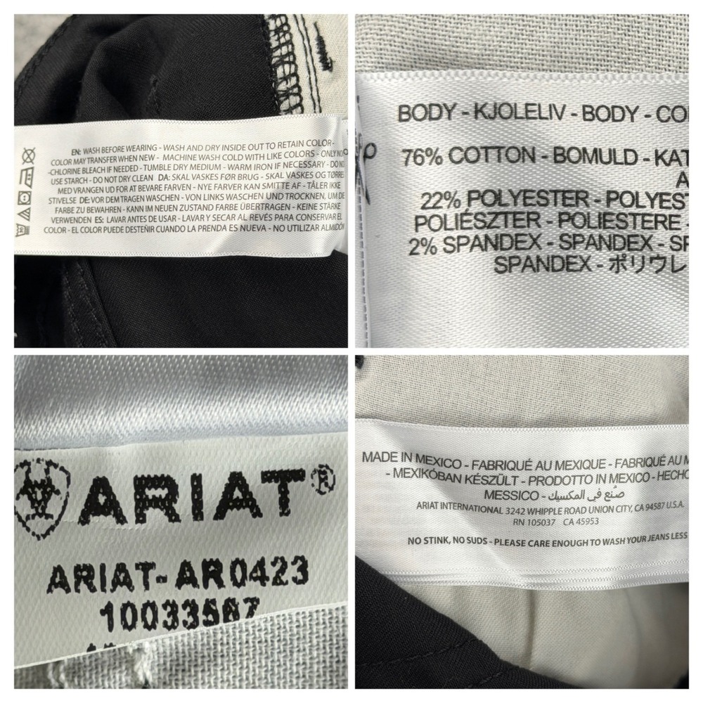NEW Ariat Forever Black Women's 24R Skinny Perfect Rise Jeans Fadeless Denim - Picture 5 of 11